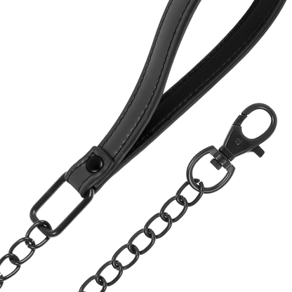 Fetish Submissive Collar Con Cadena – Accesorio Elegante Con Forro De Neopreno Para Estilo Y Comodidad