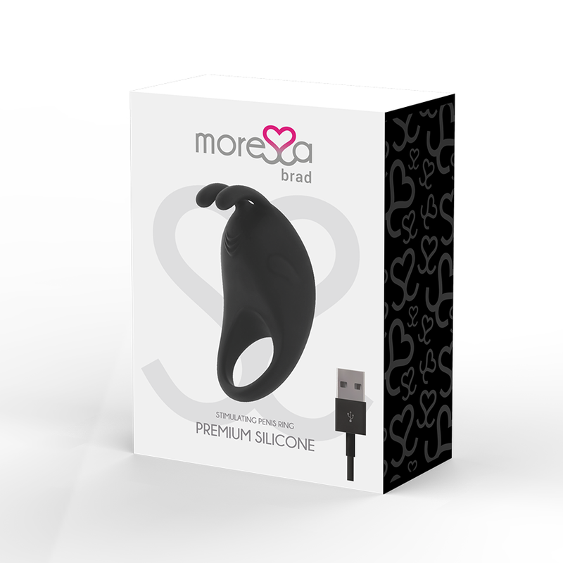 Comprar MORESSA Brad Premium Silicone Negro – Masajeador Recargable Con Anilla Confortable Para Sensaciones Intensas-Noxtic