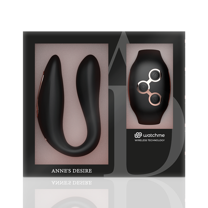 Comprar ANNE'S DESIRE Dual Pleasure Tecnología Watchme Negro Gold – Juguete Erótico Con Diseño Sofisticado Y Tecnología Avanzada-Noxtic
