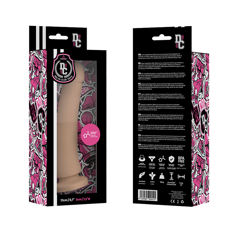 DELTA CLUB Dildo Realista Natural Silicona Médica 17 Cm – Material Seguro Para Placer Confiable