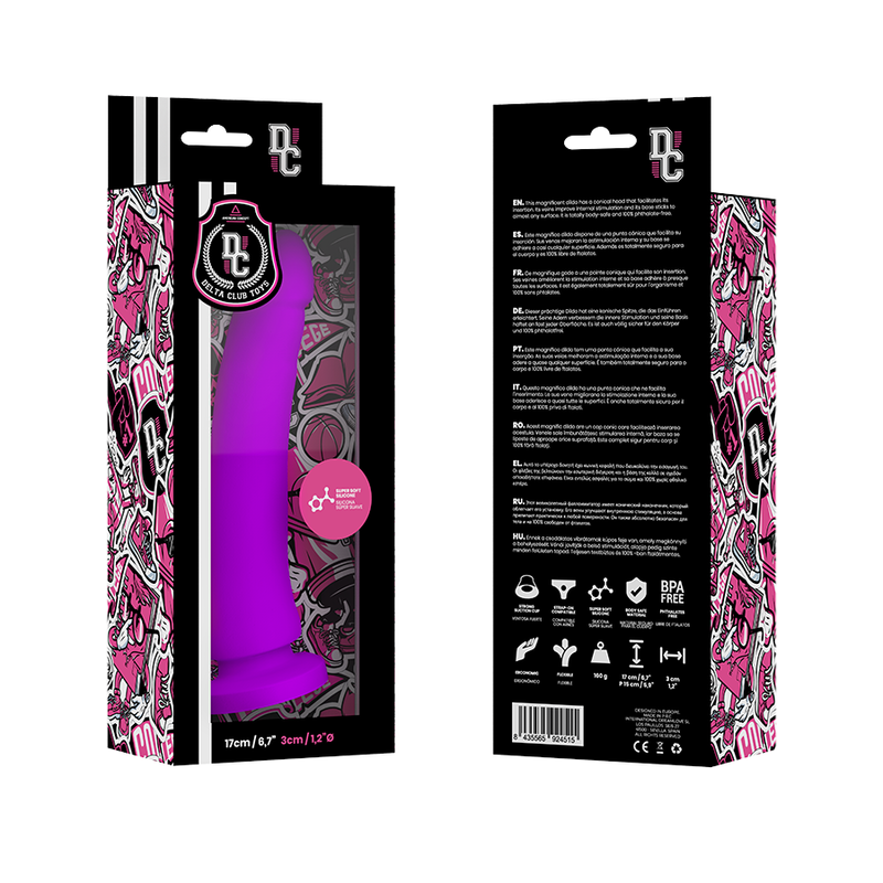 Dildo realistico Delta Club viola – Silicone medico ipoallergenico per un piacere sicuro
