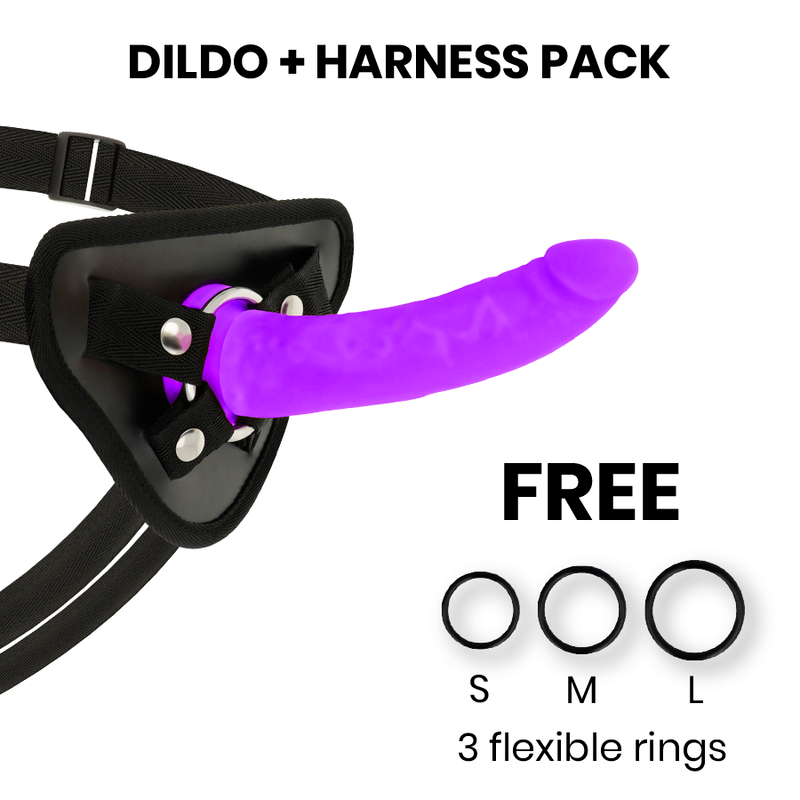 DELTA CLUB - TOYS ARNES + DILDO LILA SILICONA MEDICA 17 CM -O- 3 CM-DELTACLUB-Noxtic