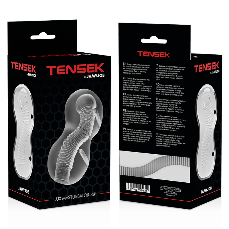 JAMYJOB Extreme Masturbador Tensek 3 Transparente – Diseño Estimulante Para Placer Sensorial