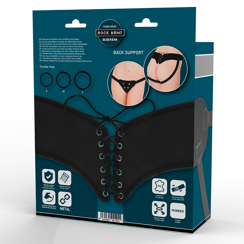 ROCKARMY Arnés Ajustable Con Anillos Flexibles – Diseño Inclusivo Para Placer Sin Límites