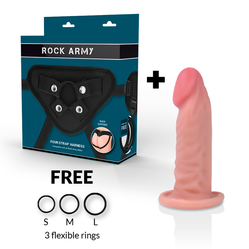 ROCKARMY Arnés Con Dildo Realista De Doble Densidad 14 Cm – Diseño Ergonómico Para Placer Personalizado