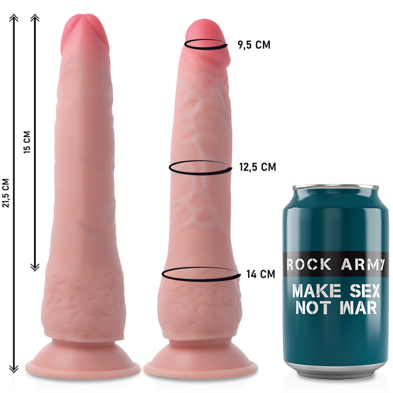 ROCKARMY Arnés Con Dildo Realista 21.5 Cm – Diseño Dual Density Para Placer Óptimo