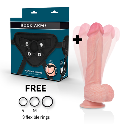 ROCKARMY - HARNESS + HAWK ROTATOR AND VIBRATOR 22 CM -OR- 4.6 CM