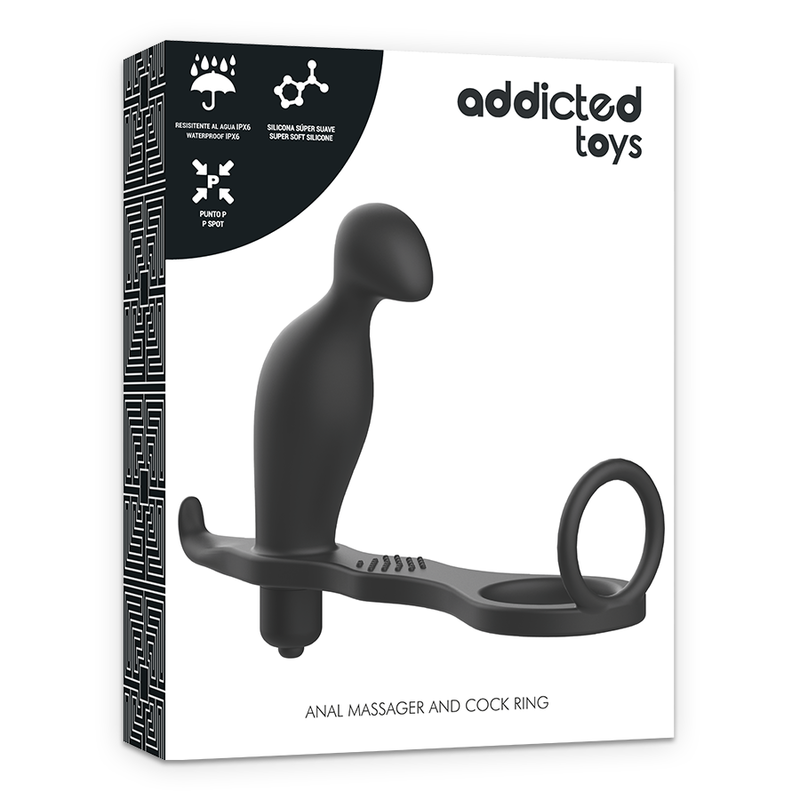 ADDICTED TOYS Plug Anal Con Anillo Silicone Negro 12 CM – Diseño Innovador Para Estimulación Confortable