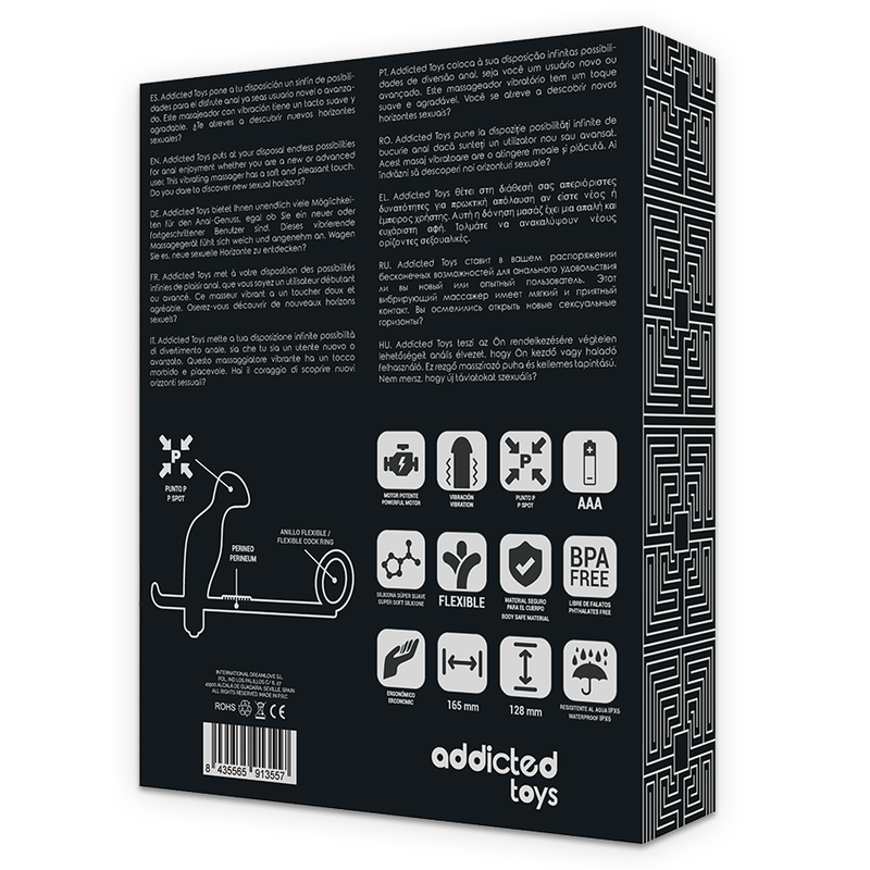 ADDICTED TOYS Plug Anal Con Anillo Silicone Negro 12 CM – Diseño Innovador Para Estimulación Confortable